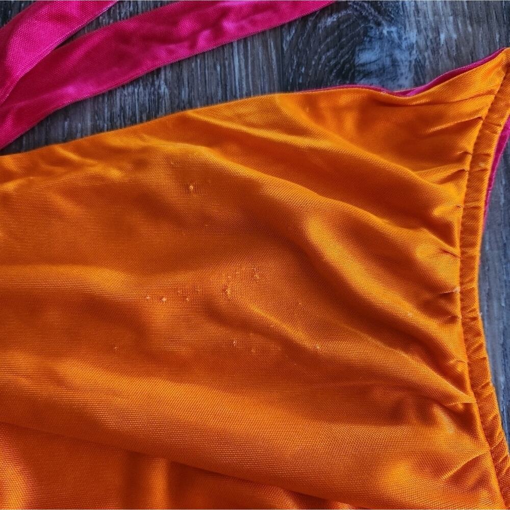 Andreadamo Draped Jersey Mono Shoulder Crop Top in Sex On the Beach Orange Small - Picture 14 of 14